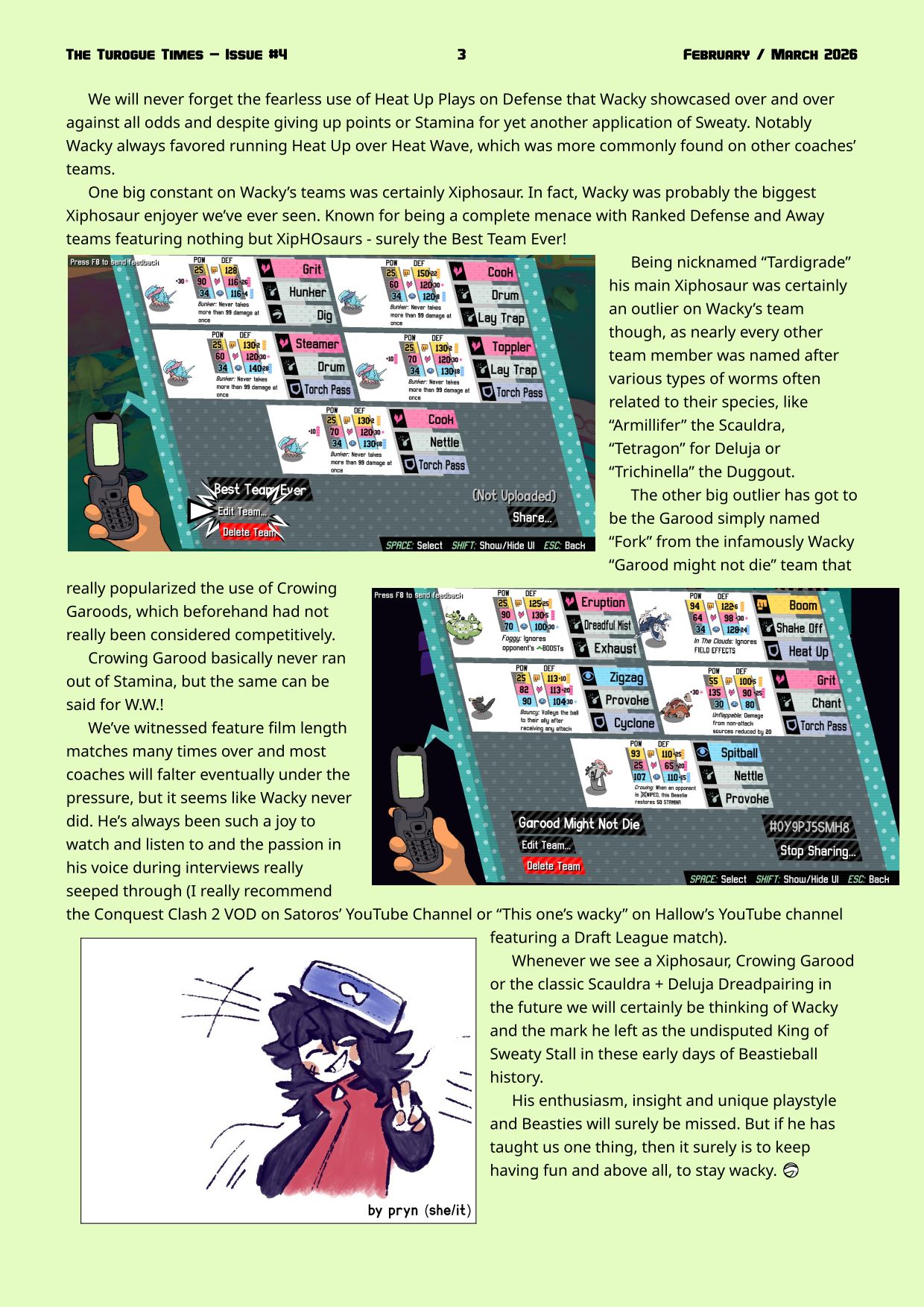 Page 3. Memorial piece on W.W.